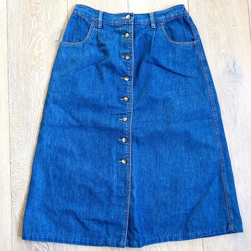 Denim Western Button-Front Jean Skirt Sz 10